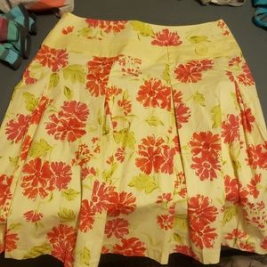 Flowery,  flowy skirt.